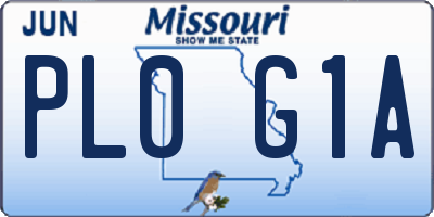 MO license plate PL0G1A