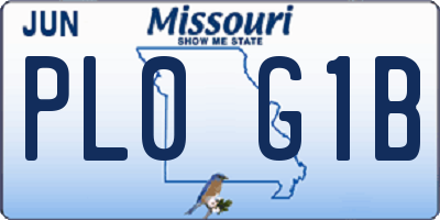 MO license plate PL0G1B