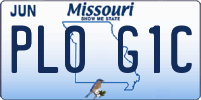MO license plate PL0G1C