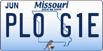 MO license plate PL0G1E