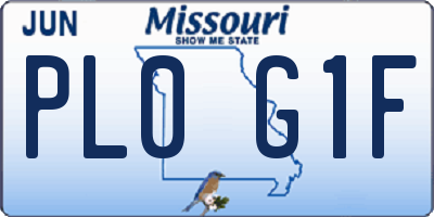 MO license plate PL0G1F