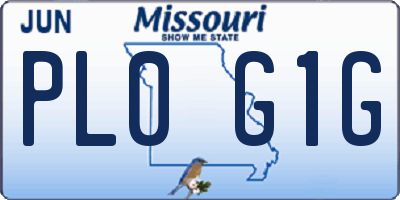 MO license plate PL0G1G