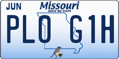 MO license plate PL0G1H