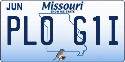 MO license plate PL0G1I