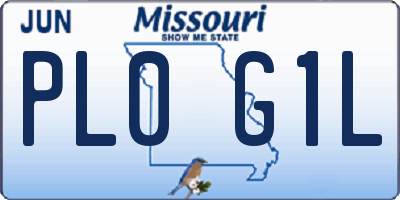 MO license plate PL0G1L