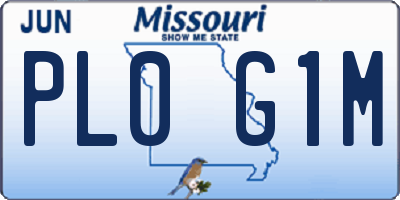 MO license plate PL0G1M