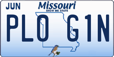 MO license plate PL0G1N