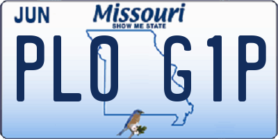MO license plate PL0G1P