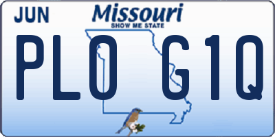 MO license plate PL0G1Q
