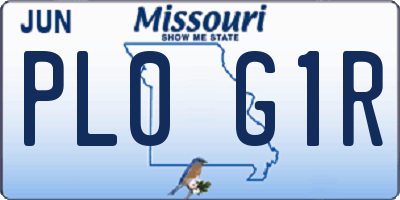 MO license plate PL0G1R
