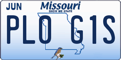 MO license plate PL0G1S