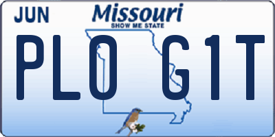 MO license plate PL0G1T