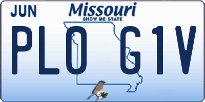 MO license plate PL0G1V