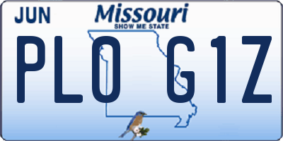 MO license plate PL0G1Z