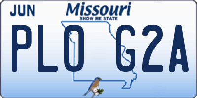 MO license plate PL0G2A