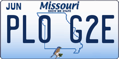 MO license plate PL0G2E