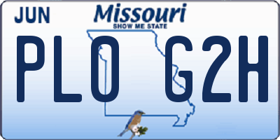MO license plate PL0G2H