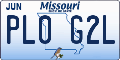 MO license plate PL0G2L