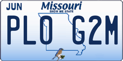 MO license plate PL0G2M