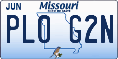 MO license plate PL0G2N