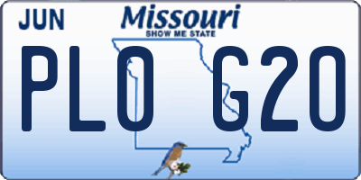 MO license plate PL0G2O