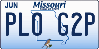MO license plate PL0G2P