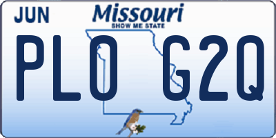 MO license plate PL0G2Q
