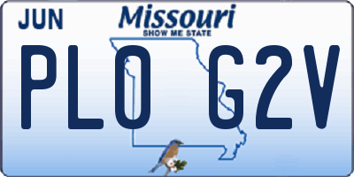 MO license plate PL0G2V