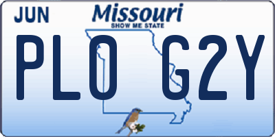 MO license plate PL0G2Y