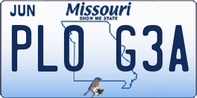 MO license plate PL0G3A