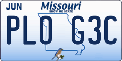 MO license plate PL0G3C