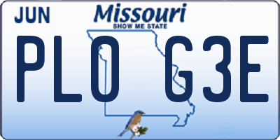 MO license plate PL0G3E