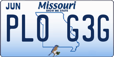 MO license plate PL0G3G