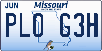 MO license plate PL0G3H