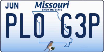 MO license plate PL0G3P
