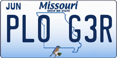 MO license plate PL0G3R