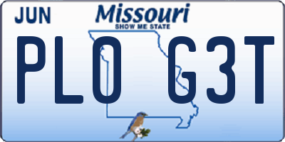 MO license plate PL0G3T