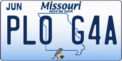 MO license plate PL0G4A