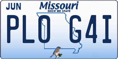 MO license plate PL0G4I