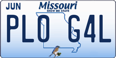 MO license plate PL0G4L