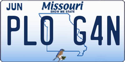 MO license plate PL0G4N