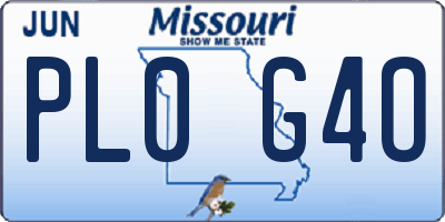 MO license plate PL0G4O
