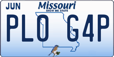 MO license plate PL0G4P