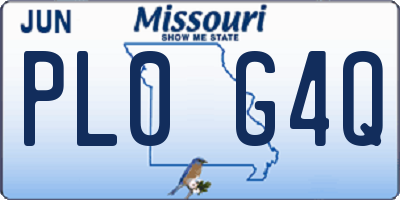 MO license plate PL0G4Q