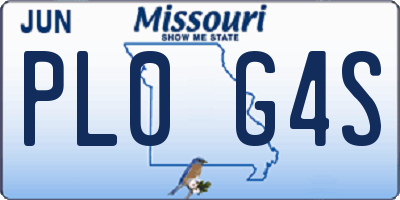 MO license plate PL0G4S