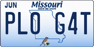 MO license plate PL0G4T