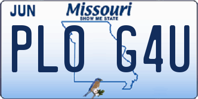 MO license plate PL0G4U