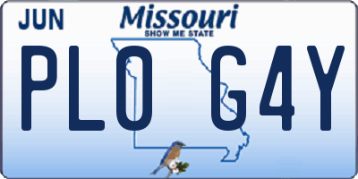 MO license plate PL0G4Y
