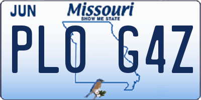 MO license plate PL0G4Z