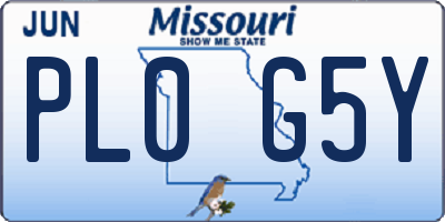MO license plate PL0G5Y